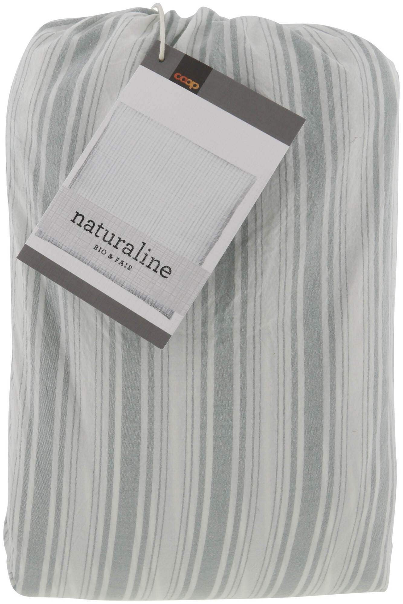 Image of Naturaline Textil Naturaline Duvetbezug Streifen grün 200x210 cm