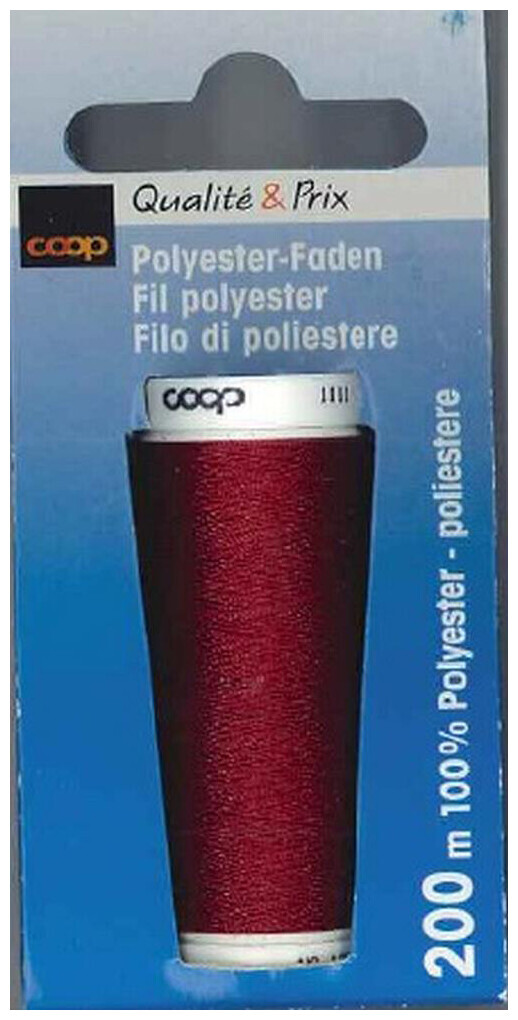 Image of Coop Polyester Faden 200m dunkelrot 1028