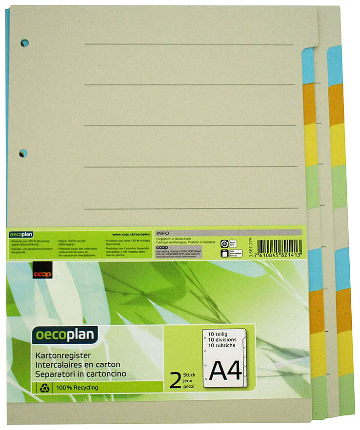 Image of Oecoplan Kartonregister A4 10 Stück