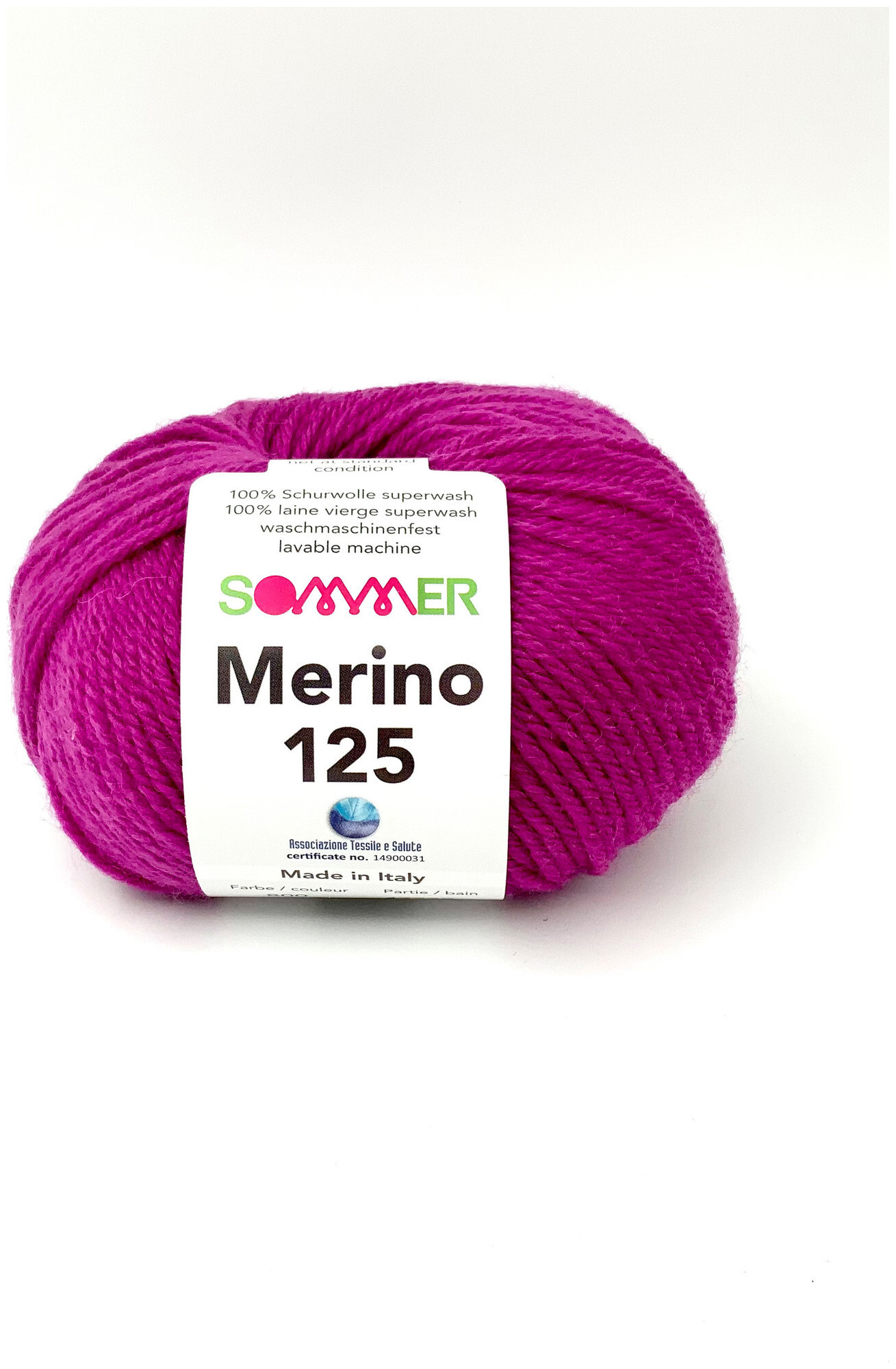 Image of Sommer Merino 125 168 Handstrickgarn 100% Merino Superwash beere 50g