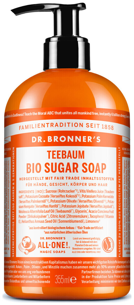 Image of Dr. Bronner's BIO Sugar Soap Teebaum 355ml