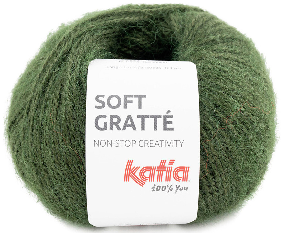 Image of Katia Soft Gratté 71 Handstrickgarn mit Mohair-Effekt für sensible Haut tanne 50g