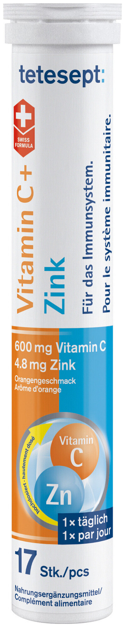 Image of Tetesept Vitamin C+Zink Brausetablette 17 Stück