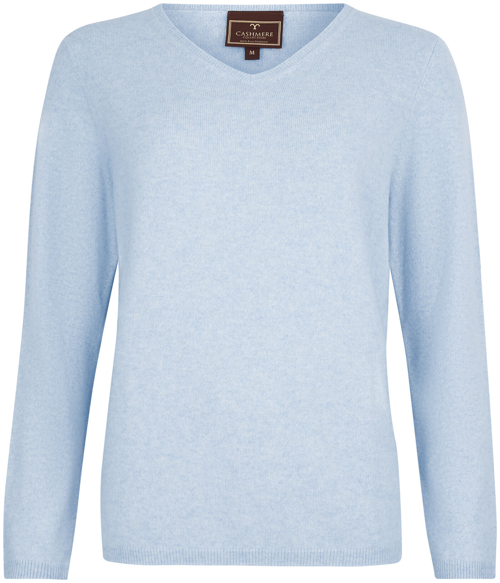 Image of Cashmere Damen Pullover V-Ausschnitt hellblau L