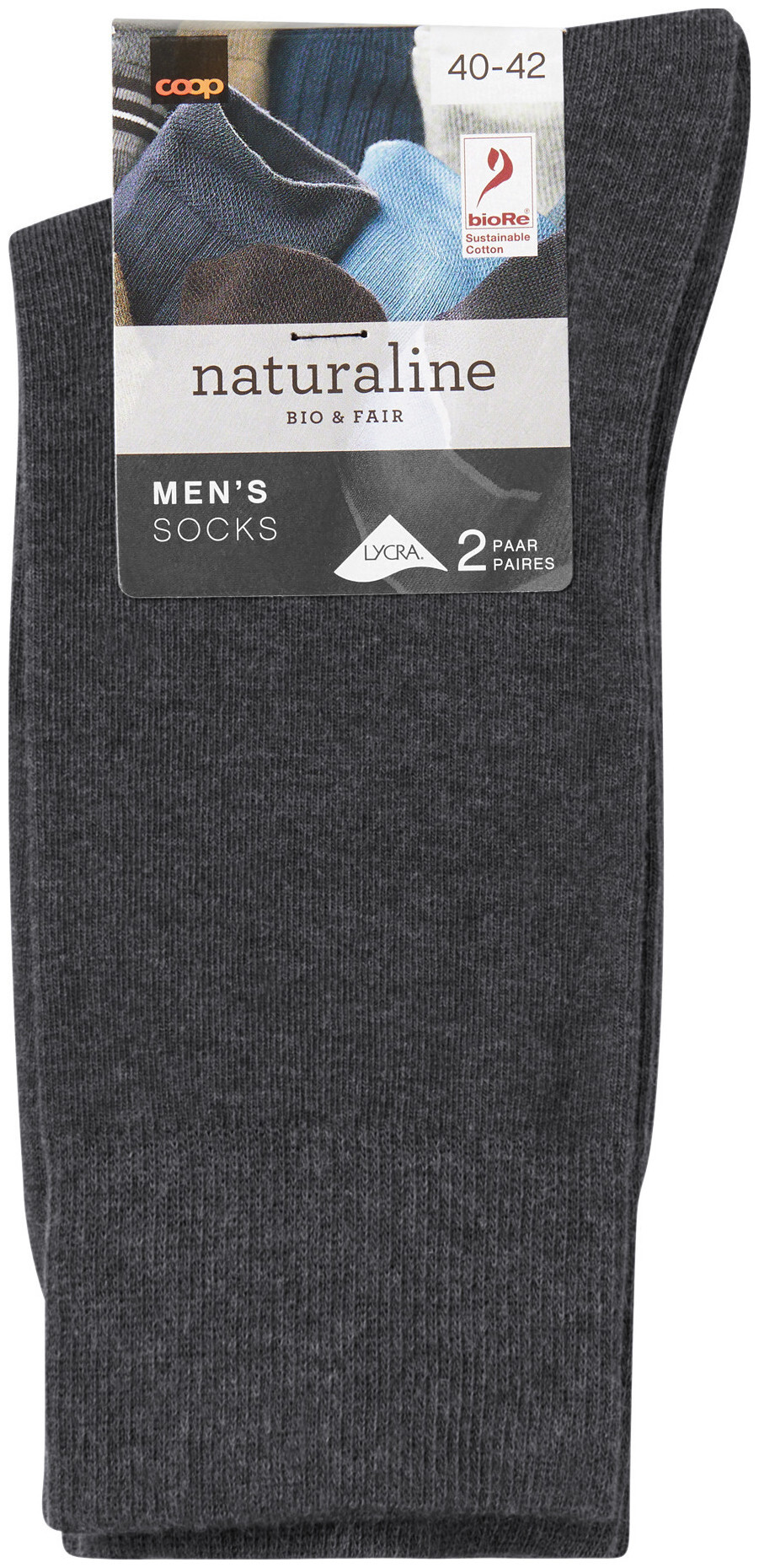Image of Naturaline Textil Naturaline Herren Socken Glatt Duo Dunkelgrau 40 - 42