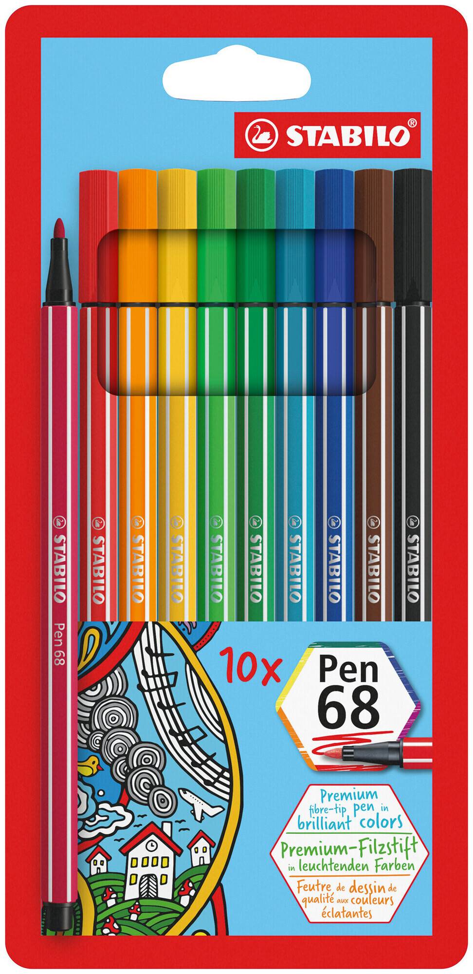 Image of Stabilo Fasermaler Pen 68 10er Etui