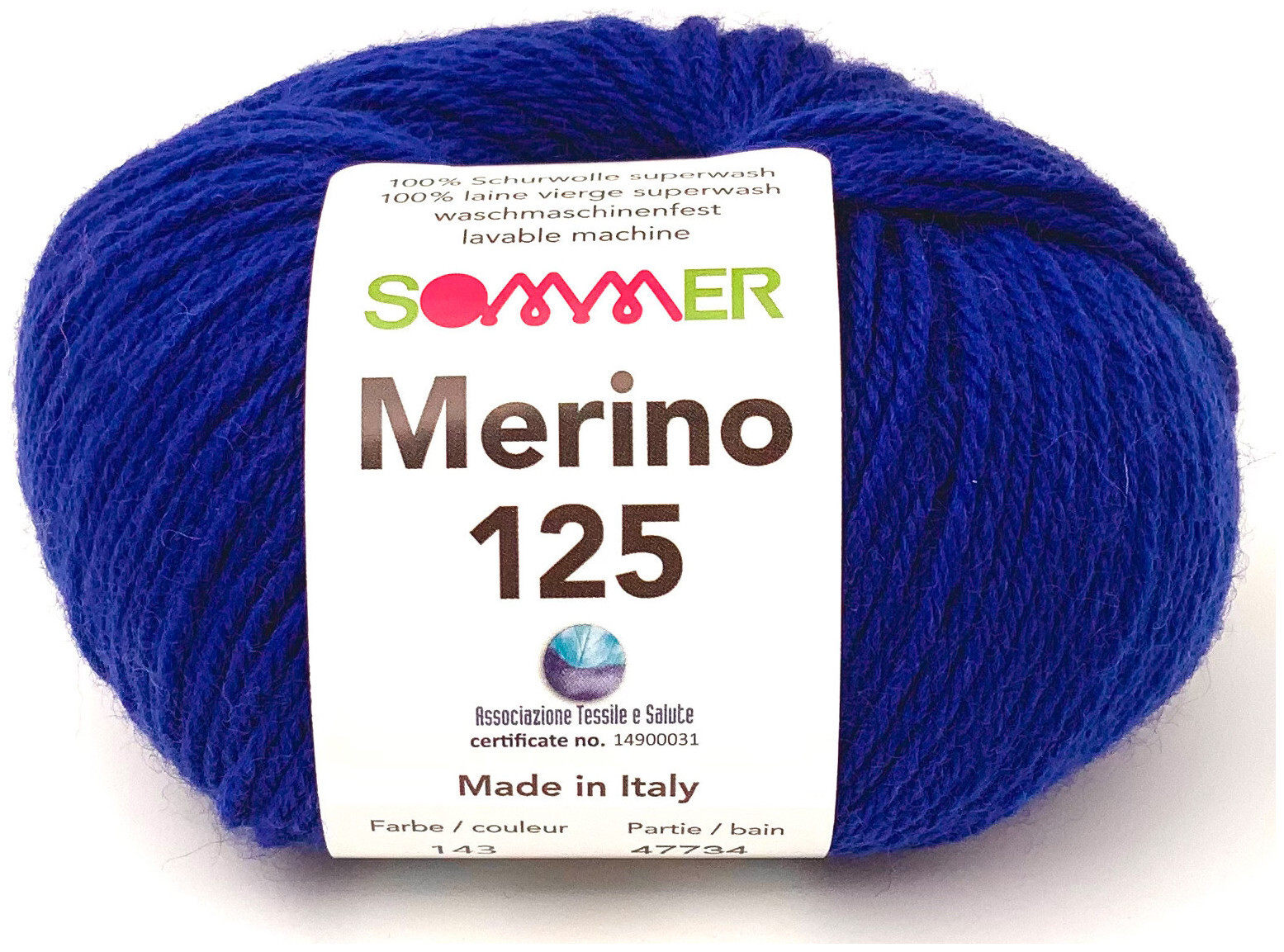 Image of Sommer Merino 125 143 Handstrickgarn 100% Merino Superwash royal 50g