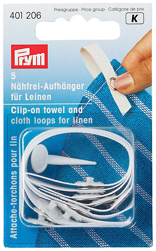 Image of Prym Nähfrei-Aufhänger Leinen weiss 5 Stk.