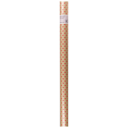 Geschenkpapier 70cmx5m Kraft Herzen rot