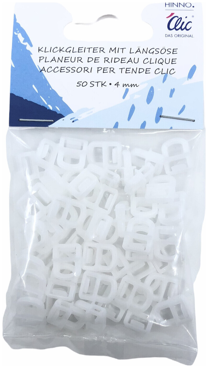 Image of Hinno Klickgleiter mit Längsöse 4 mm 50 Stk.