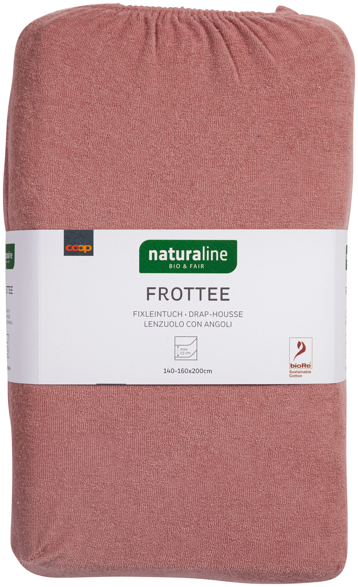 Image of Naturaline Textil Bio Fixl. Frotte 160x200 altrosa