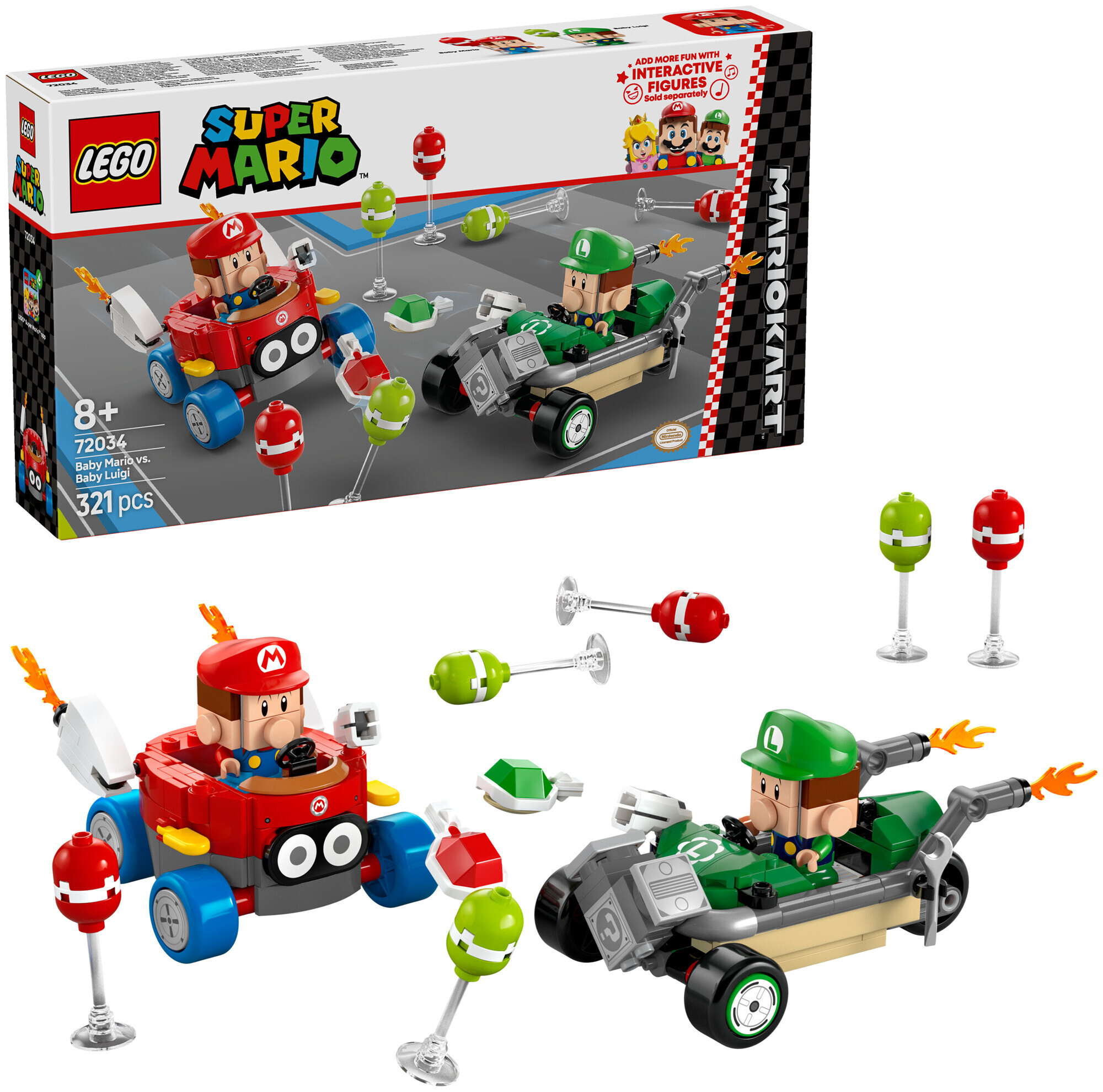 Image of Lego Super Mario Lego® Super Mario 72034: Mario Kart – Baby Mario vs. Baby Luigi 8+ Jahre