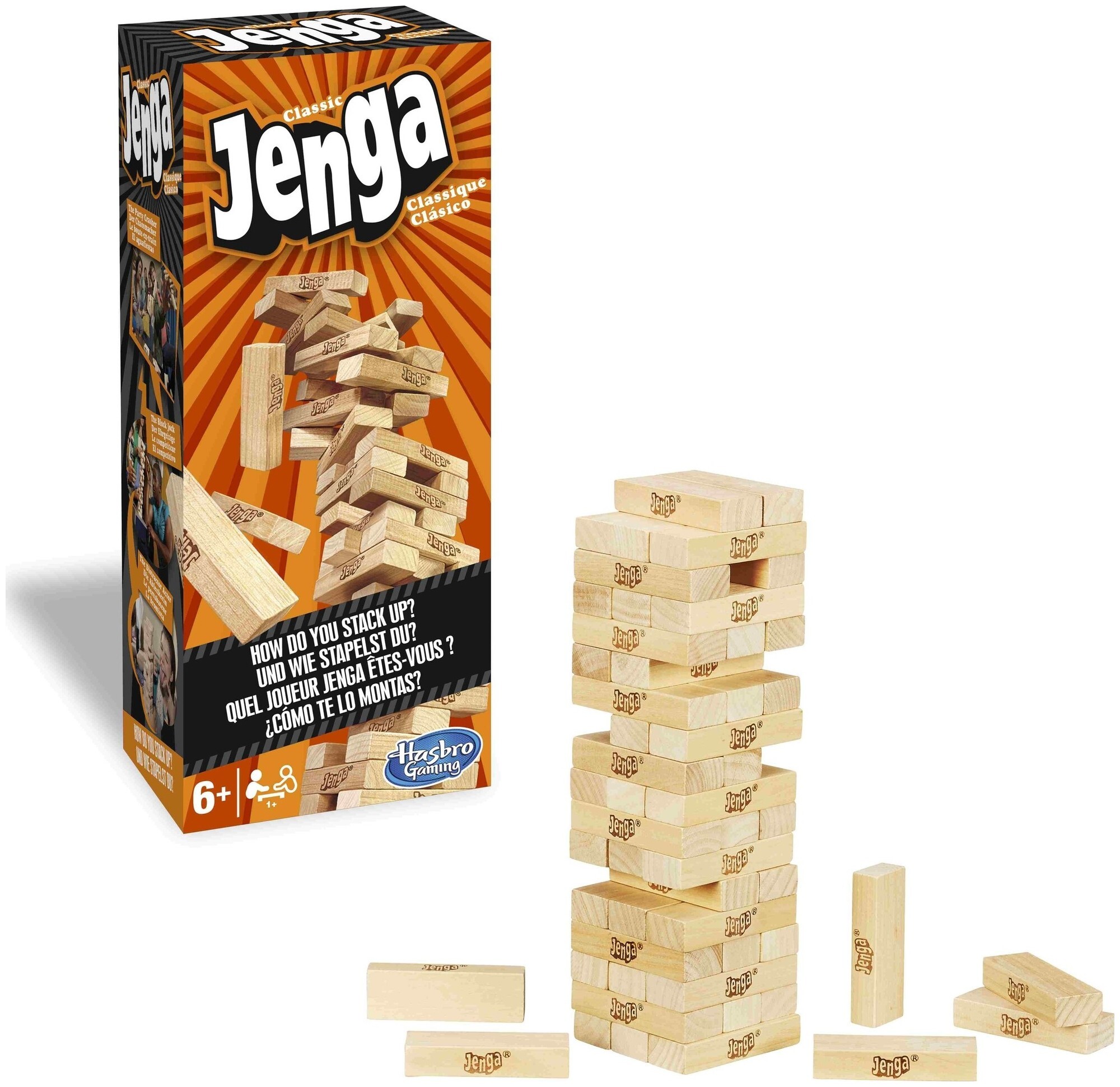 Image of Hasbro Jenga Classic Geschicklichkeitsspiel 6+ Jahre