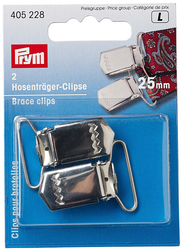 Image of Prym Hosenträger-Clips silber 25 mm 2 Stk. Stahl