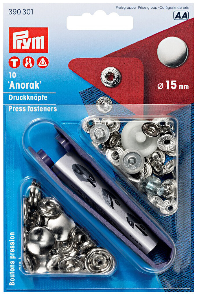 Image of Prym Druckknopf Anorak silber 15 mm 10 Stk.