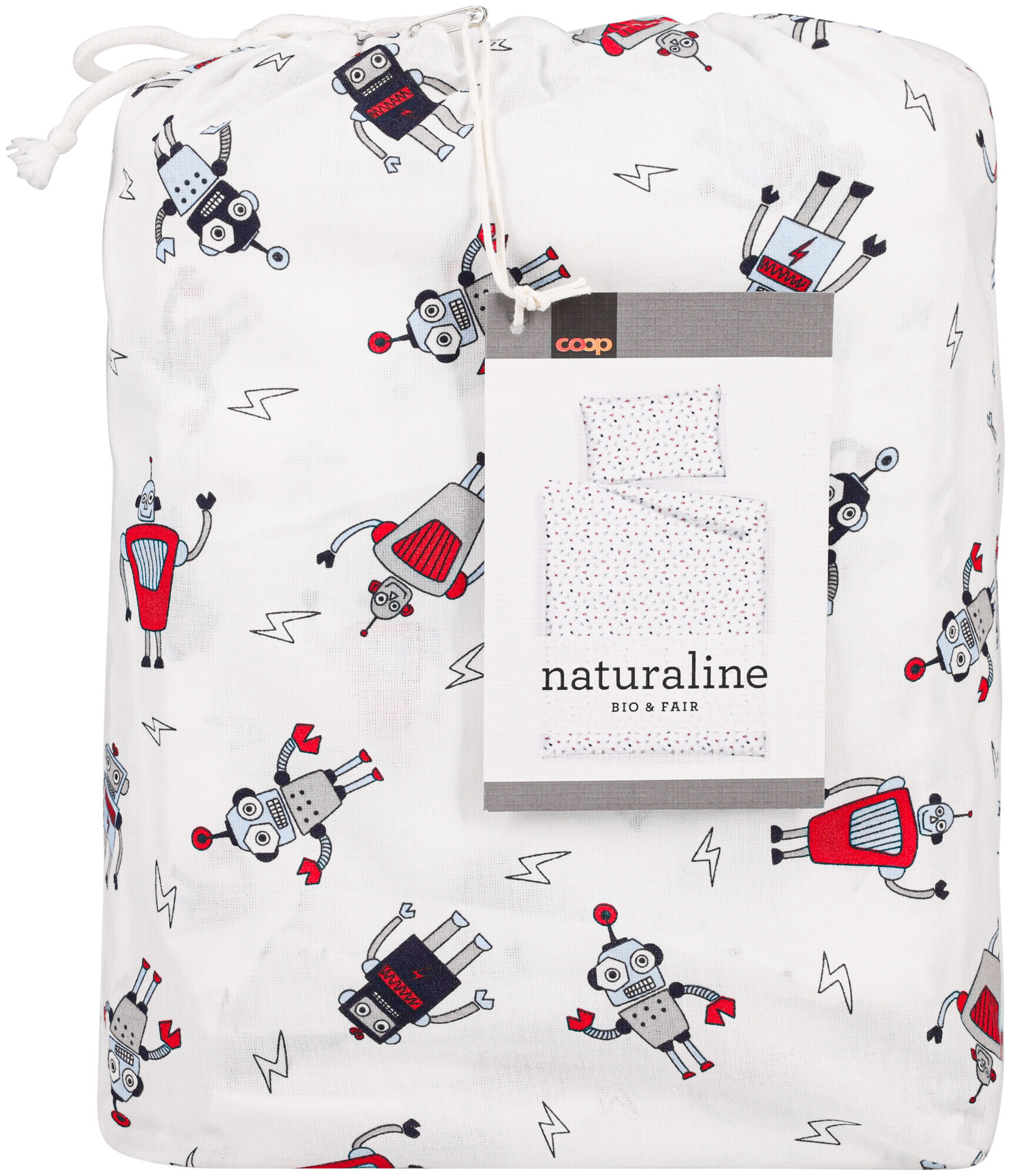 Image of Naturaline Textil Naturaline Bettwäschegarnitur Roboter 160x210/65x100 cm