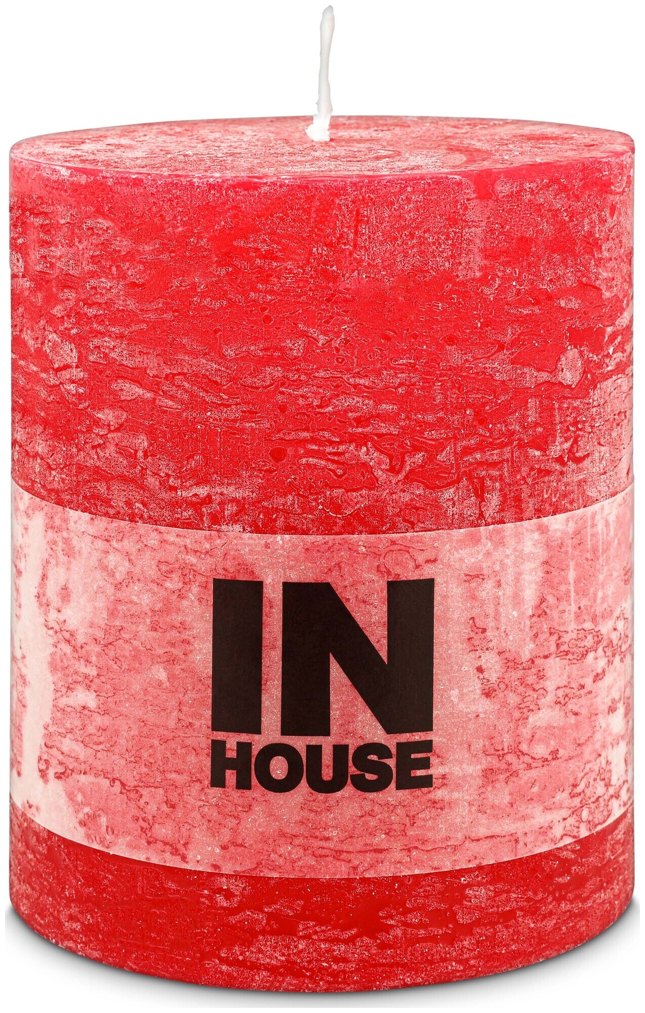 Image of Inhouse Zylinderkerze Rustic 100x120 Rot