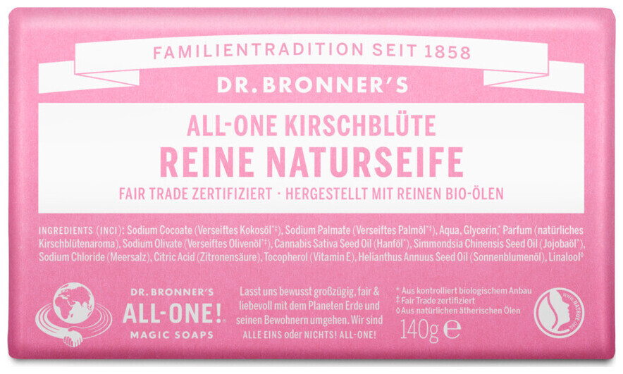 Image of Dr. Bronner's BIO Festseife Cherry Blossom 140g