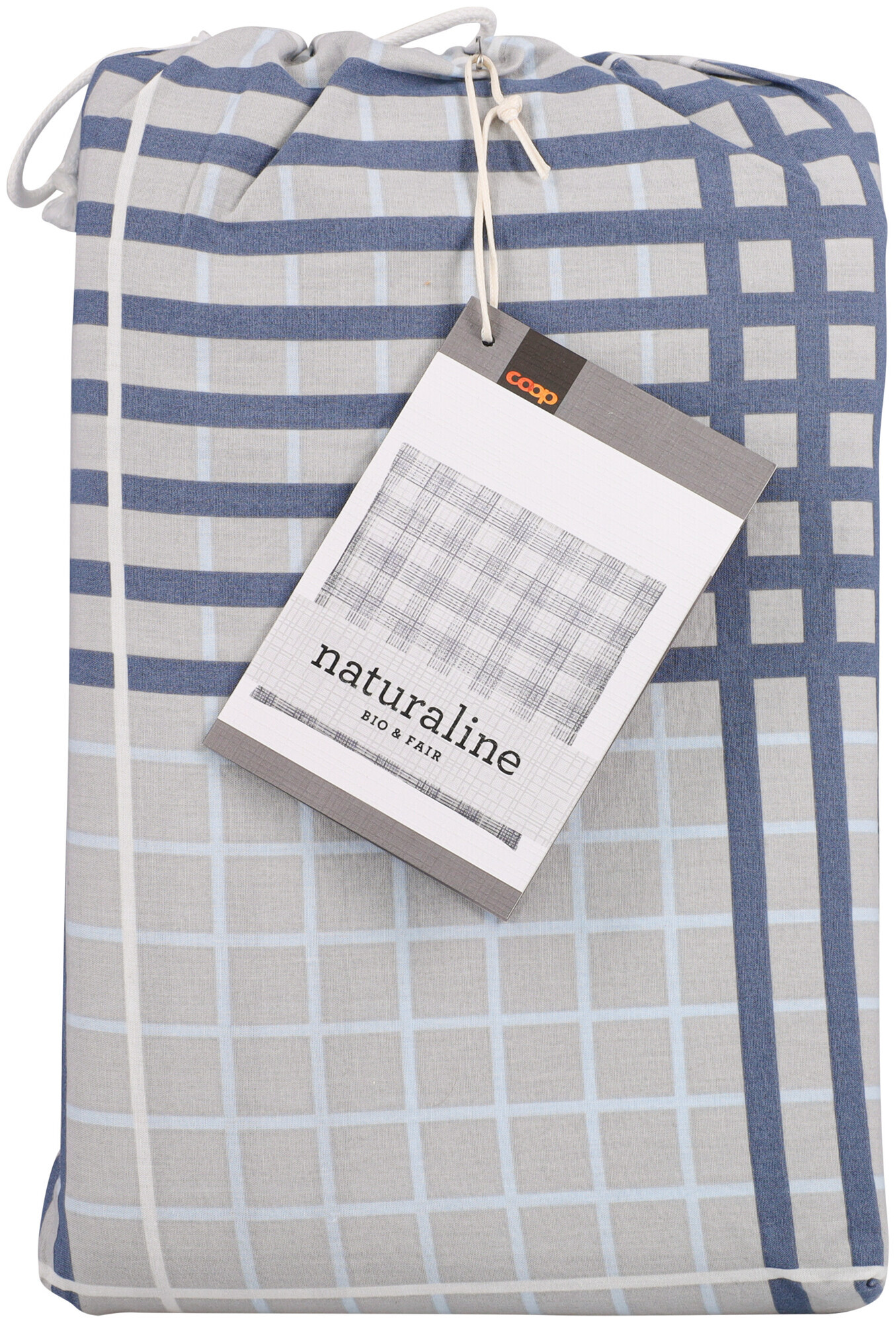 Image of Naturaline Textil Naturaline Duvetbezug Zoom Check grau 200x210 cm