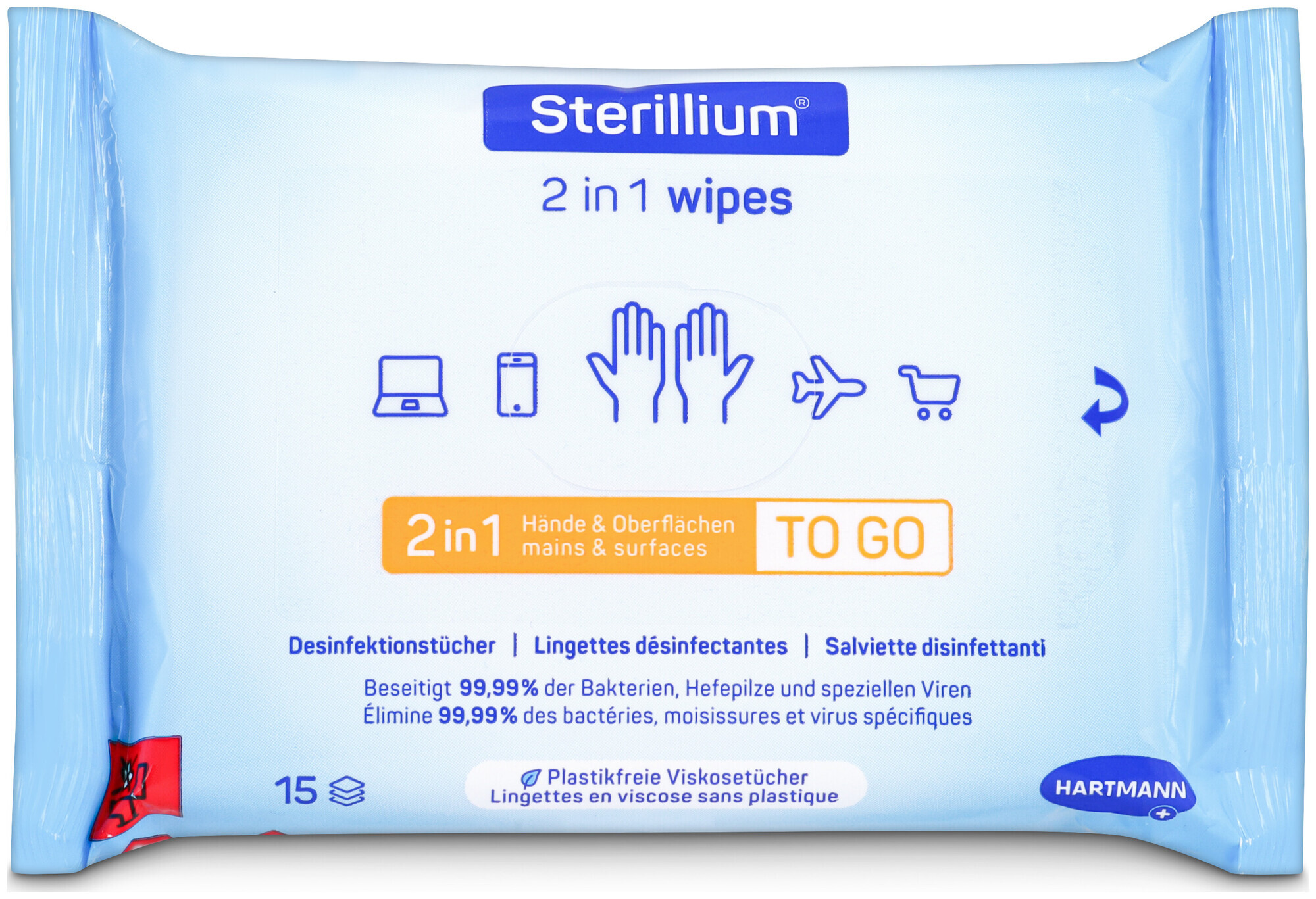 Image of Sterillium 2in1 wipes 15 Stück