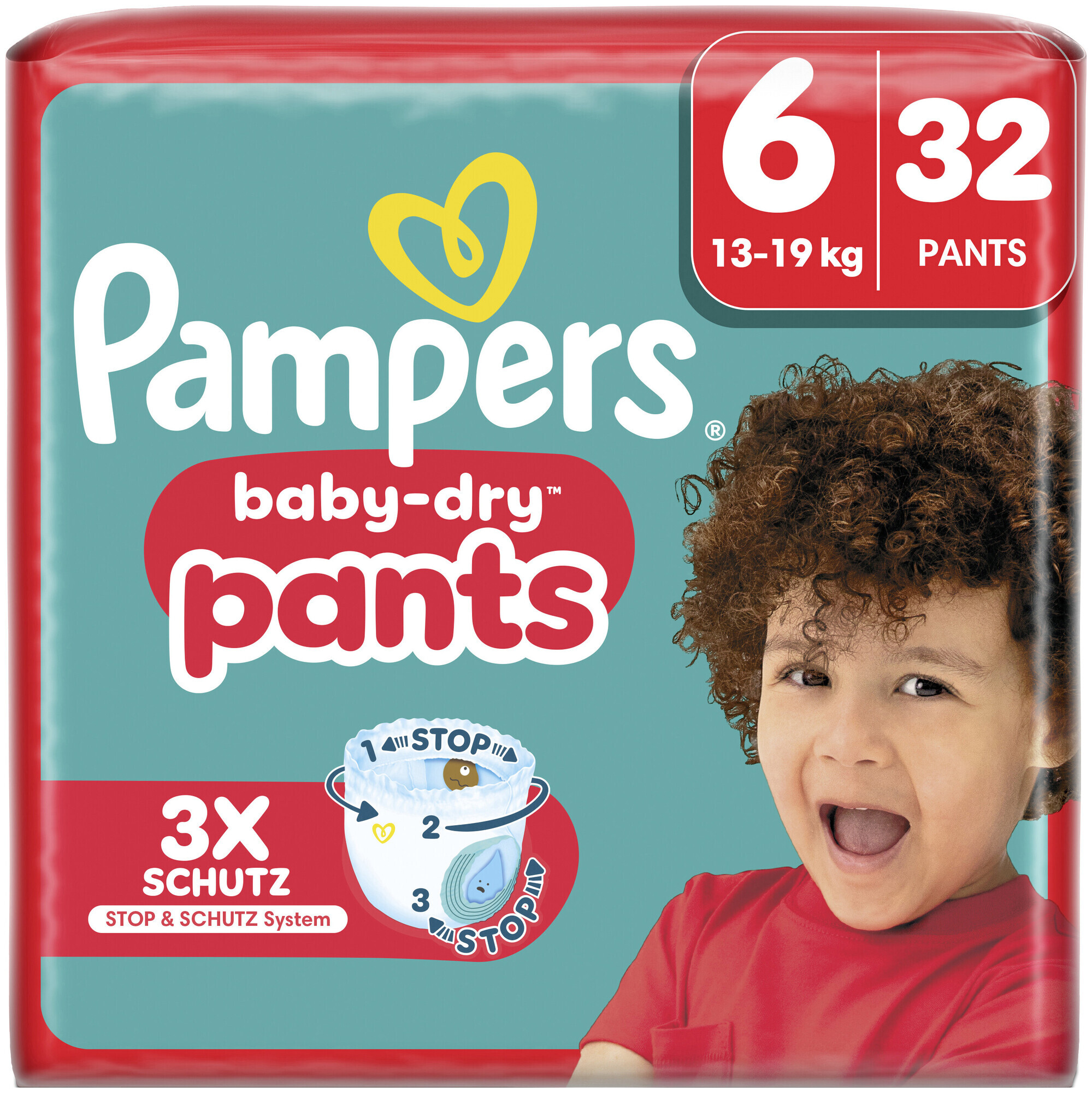 Pampers Baby Dry Pants Grösse 6 Extra Large 13-19kg 32 Stück