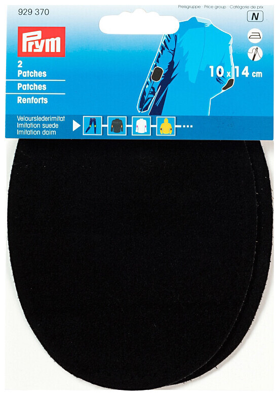 Image of Prym Patches Velourslederimitat schwarz 10 x 14 cm 2 Stk. aufbügelbar