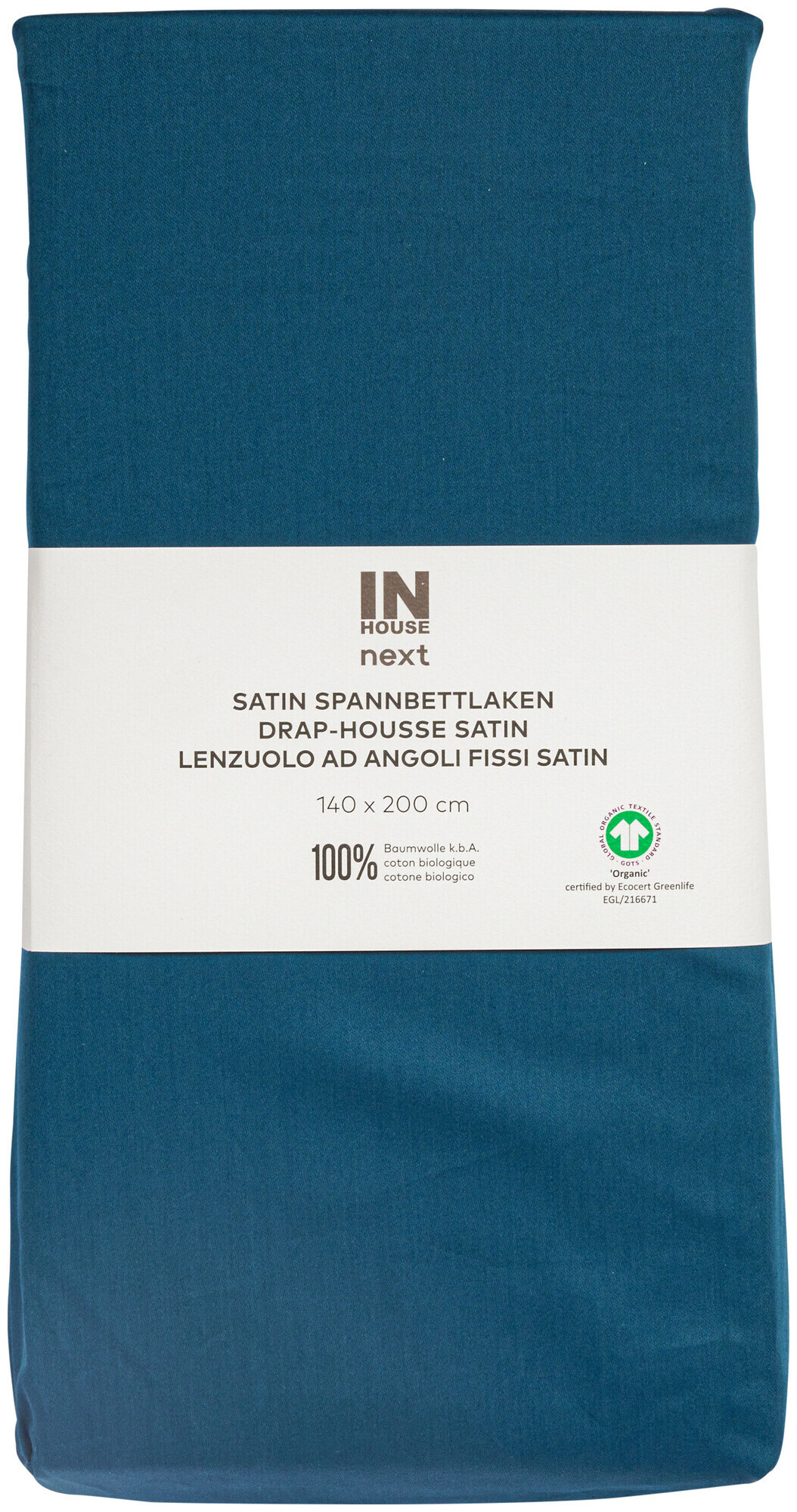 Image of Inhouse Fixleintuch Gots Satin 140x200 petrol