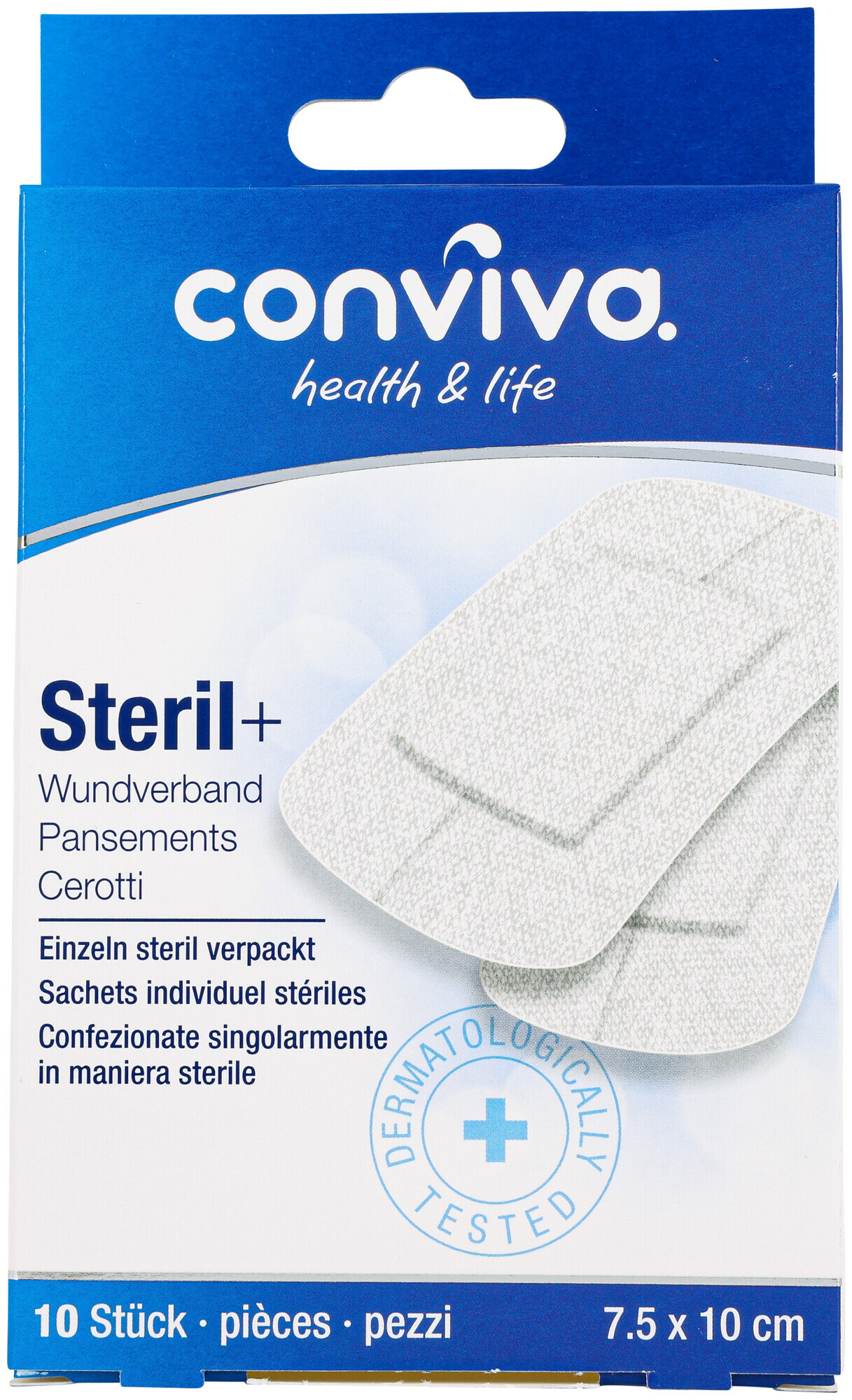 Image of conviva Steril+ Steriler Wundverband 10 Stück
