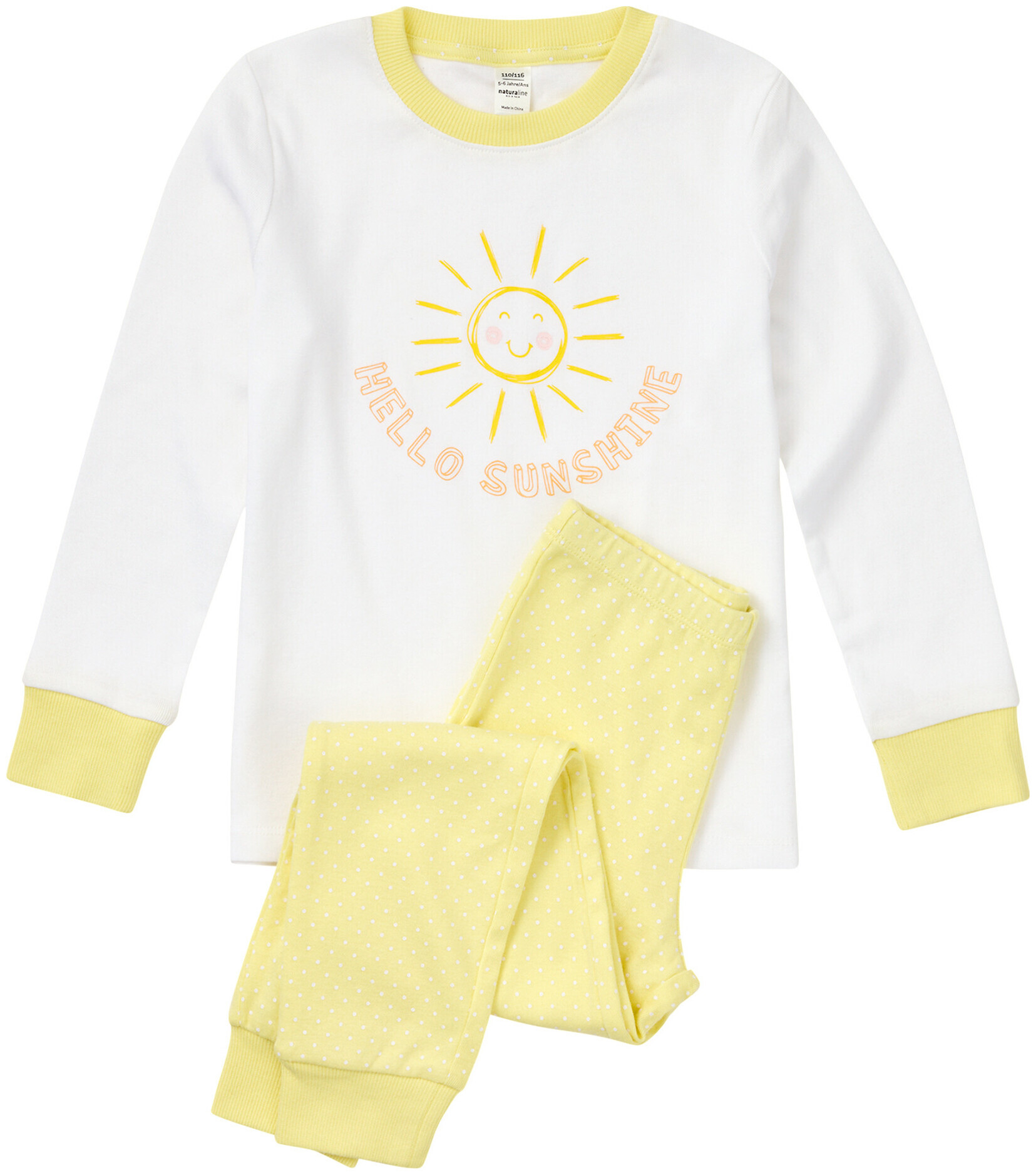 Image of Naturaline Textil Kids Pyjama sunshine gelb 110/116