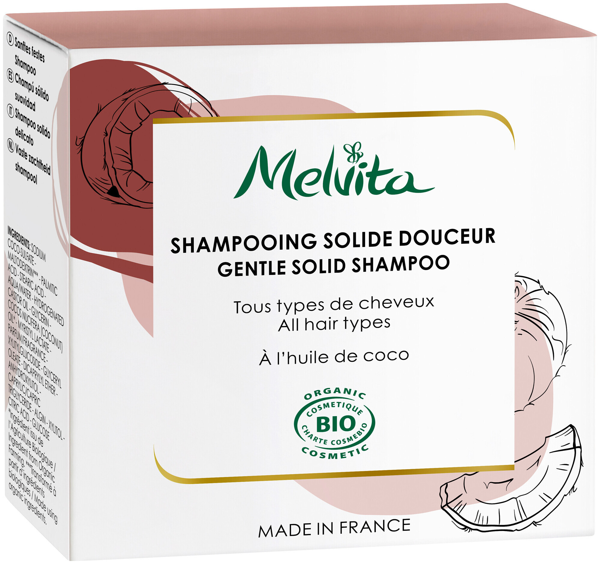 Image of Melvita Sanftes Festes Shampoo Haar Bio-Kokosnussöl 55g