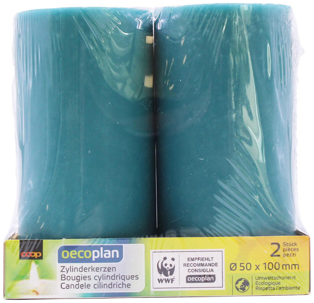 Image of Oecoplan Zylinderkerzen 50x100 2Stk. türkis