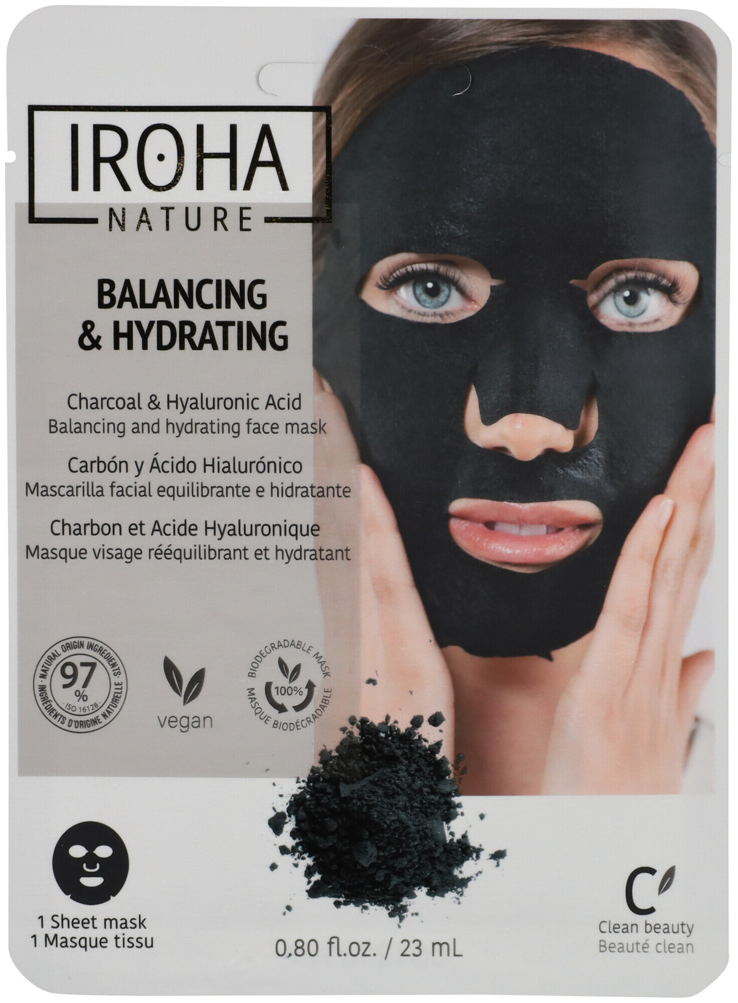 Image of Iroha Tissue Face Mask Charcoal Balancing