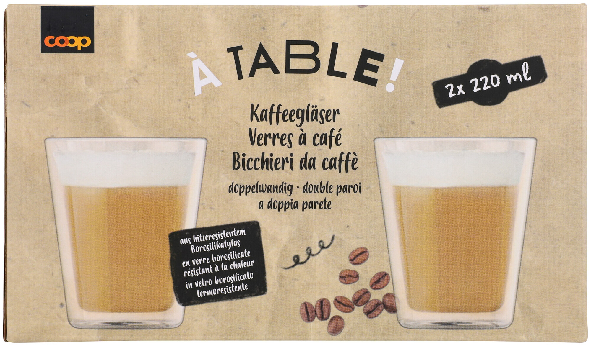 Image of À Table! Kaffeeglas Doppelwand 2x220ml