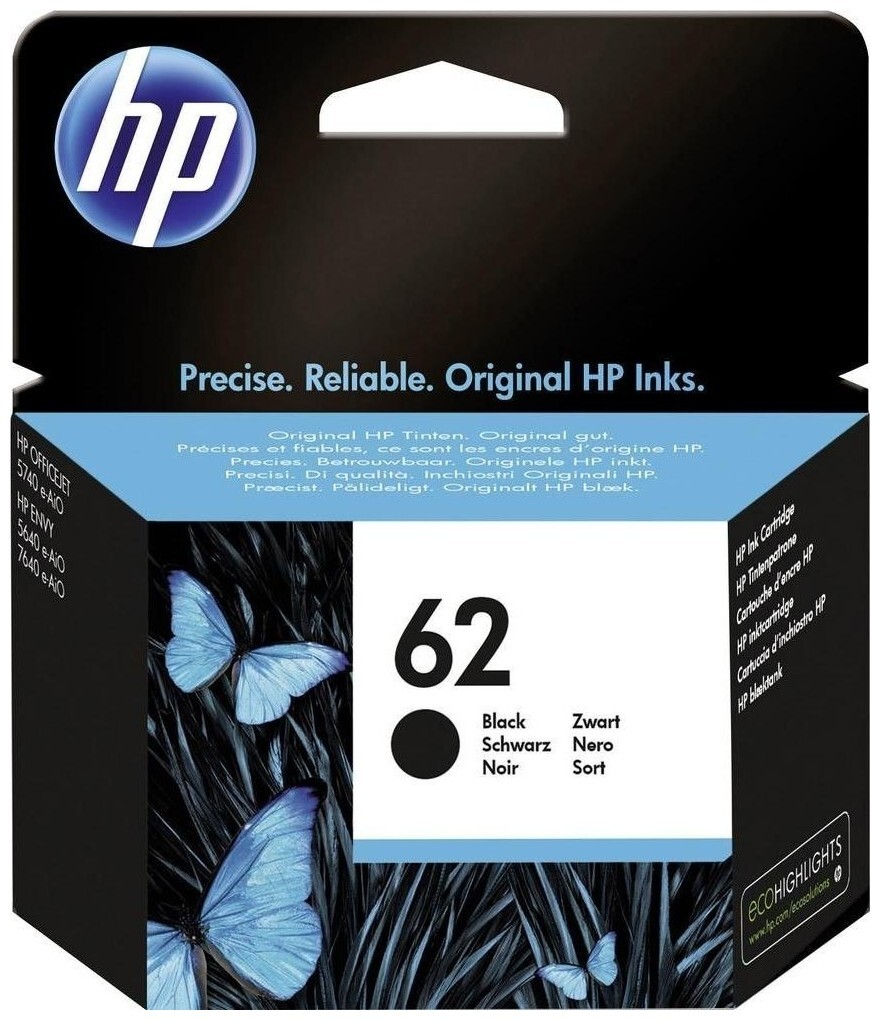 Image of HP Tintenpatrone 62 black OfficeJet C2P04Ae