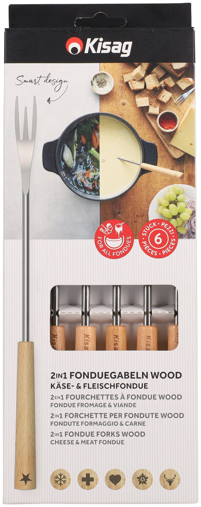 Kisag 2 in 1 Fonduegabeln Wood