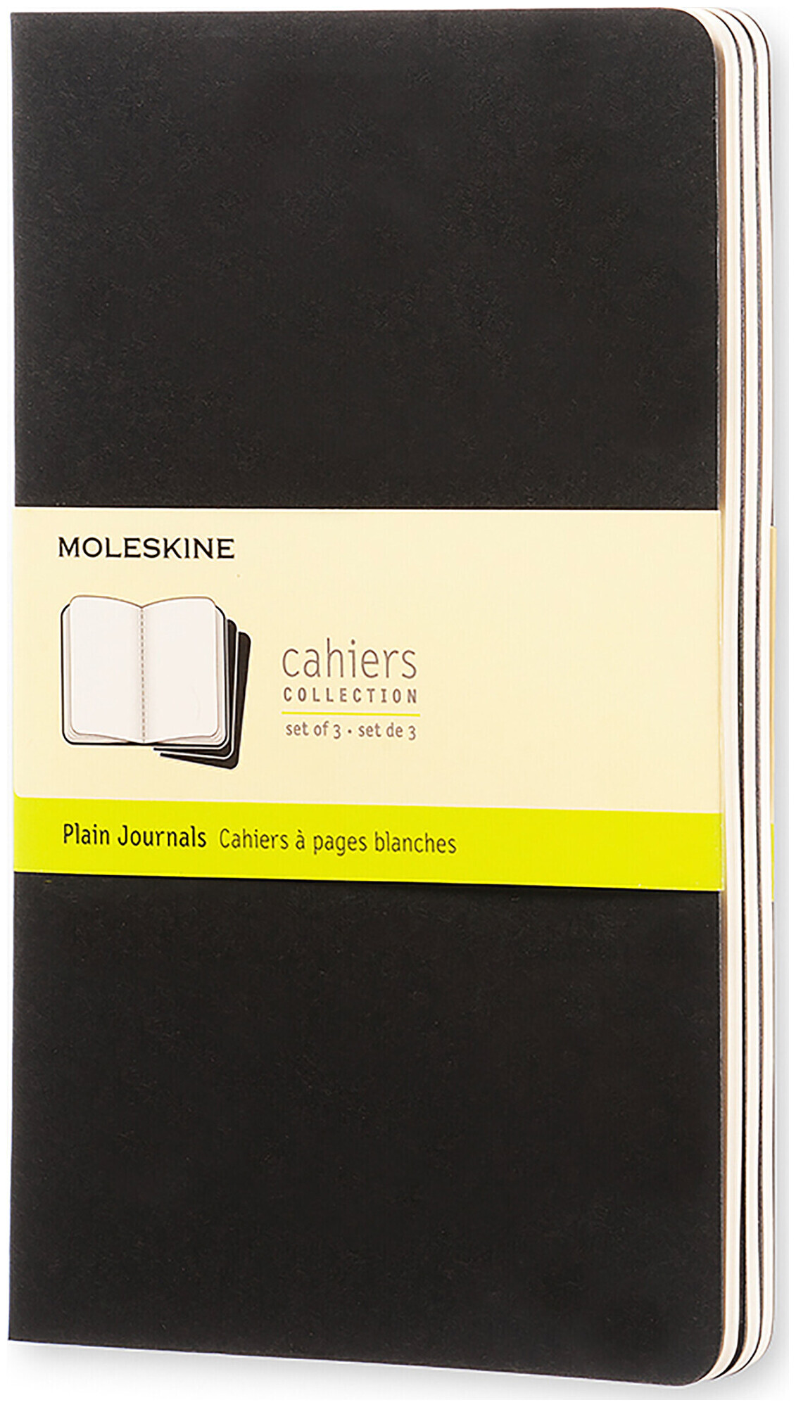 Image of Moleskine Notizheft Cahier A5 497-0 blanko, schwarz 3 Stück