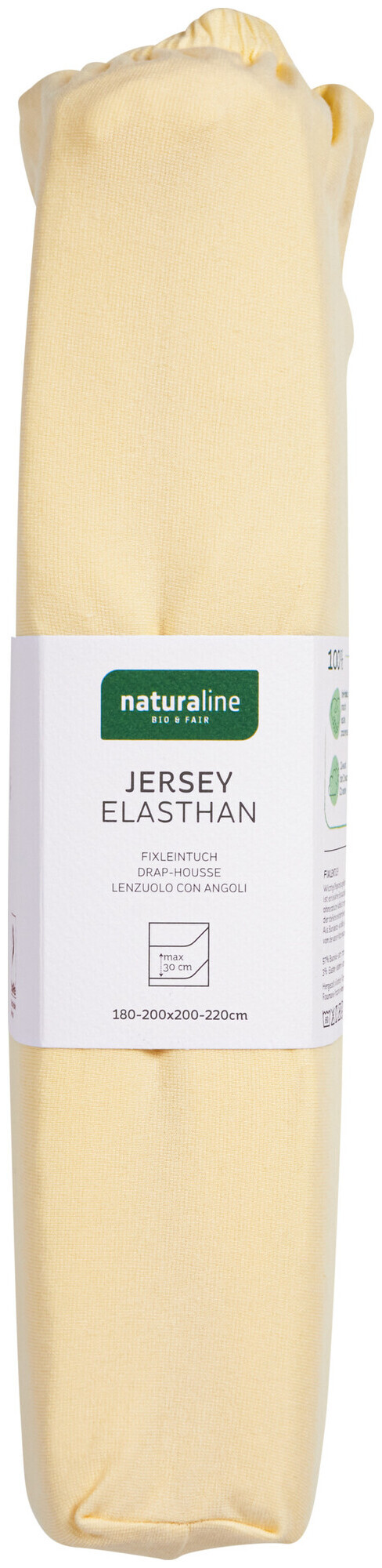 Image of Naturaline Textil Bio Fixl. Jersey EA 180x200 hellgelb