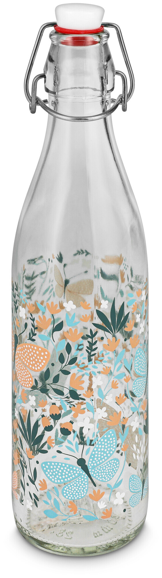 Image of Bügelflasche Schmetterling 500ml Glas