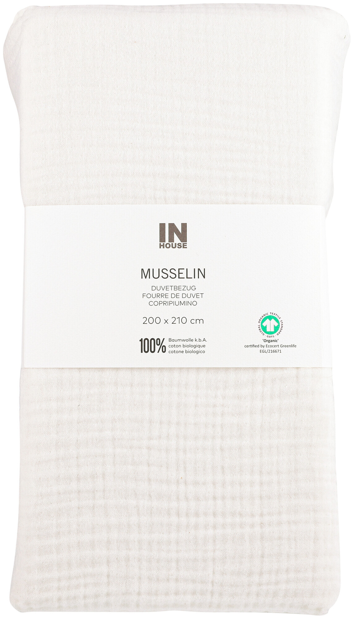 Image of Inhouse Duvet Gots Musseline 200x210 offwhite