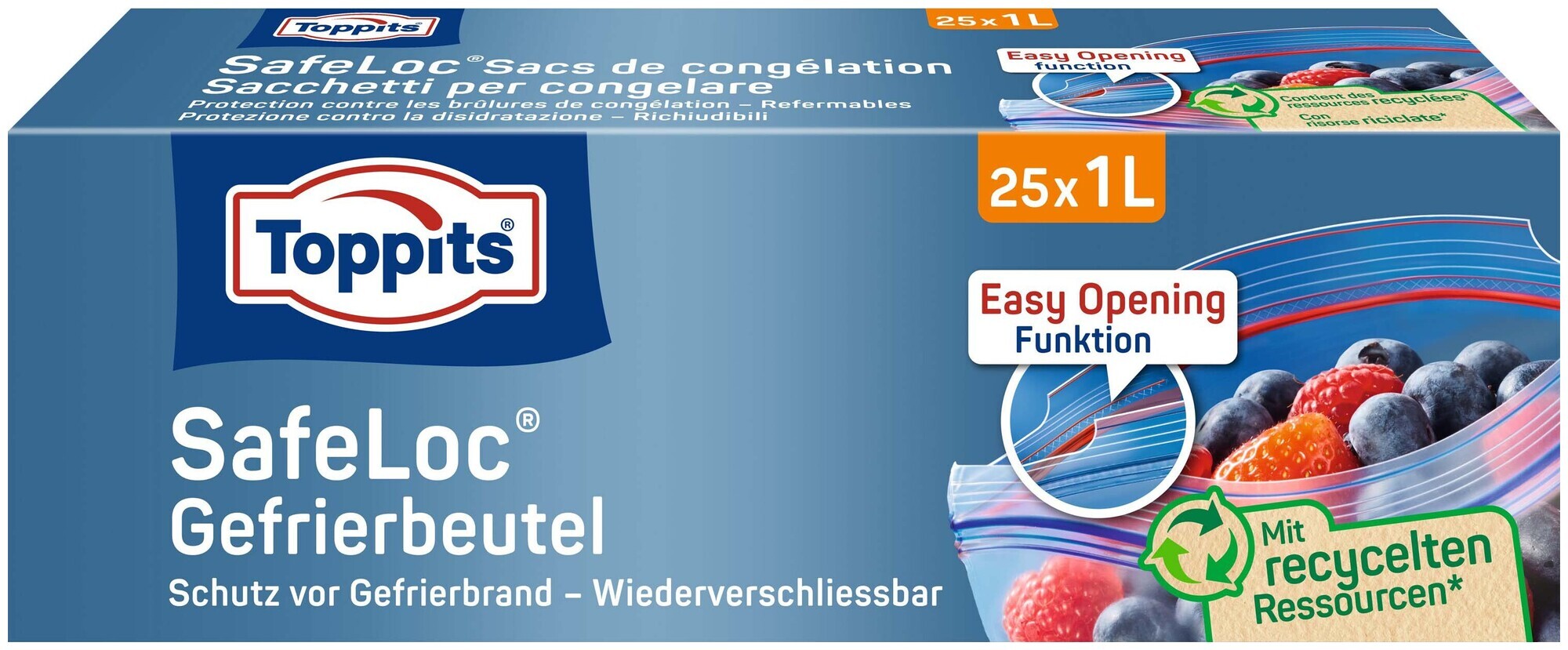 Toppits Sac congélation double scellé 25 x 1 l