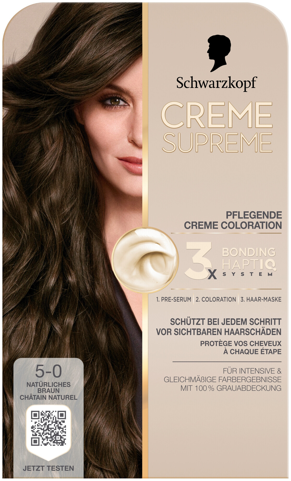 Schwarzkopf Creme Supreme Coloration 5-0 Natürliches Braun