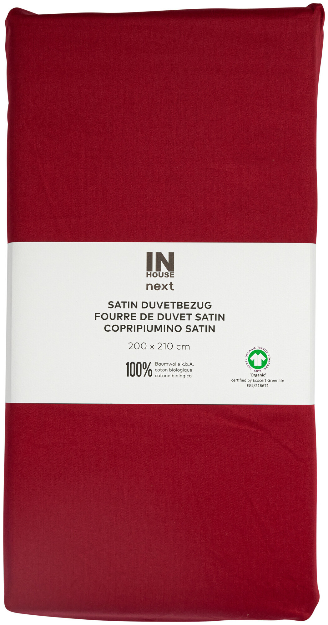 Image of Inhouse Duvet Gots Satin 200x210 bordeaux