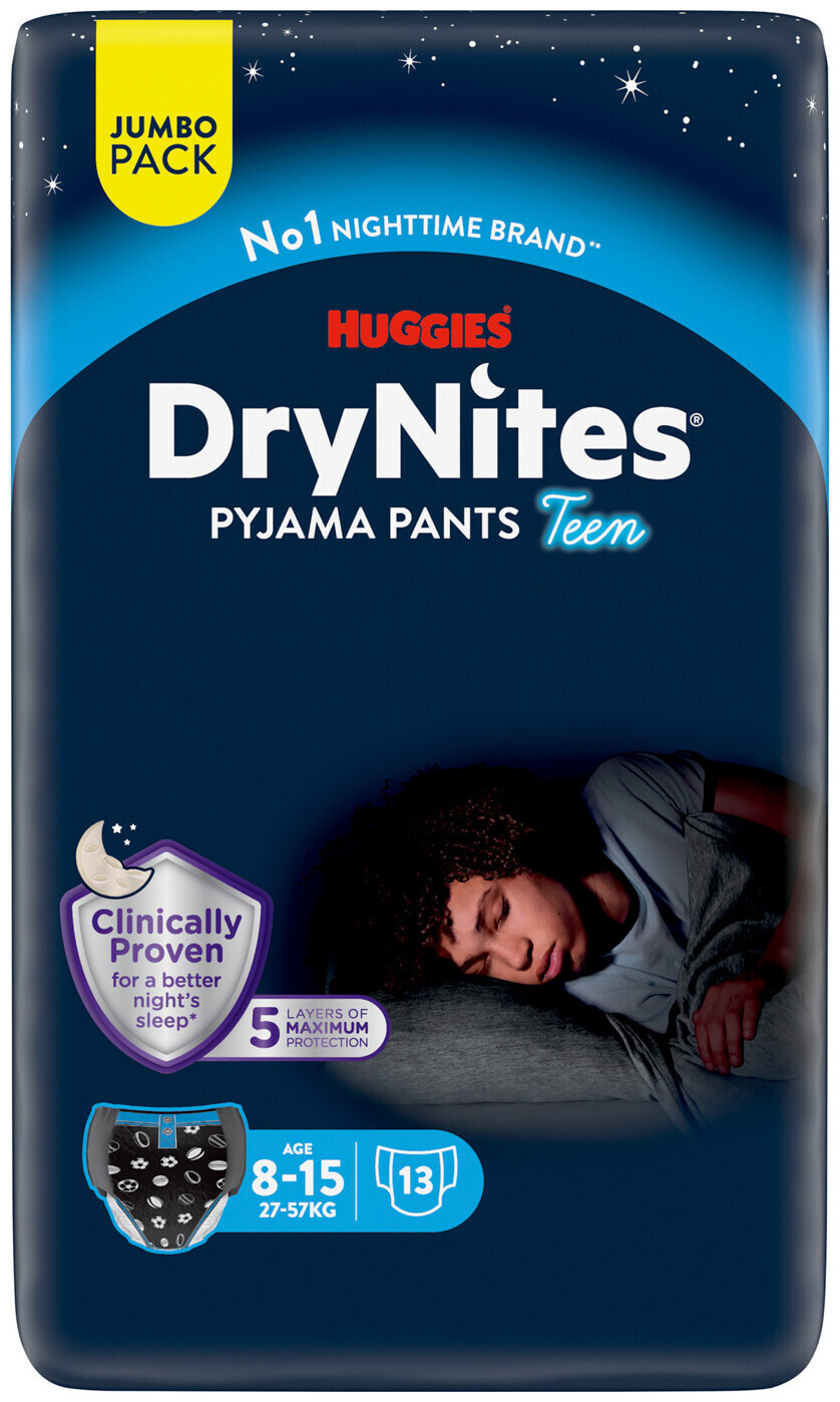 Image of Huggies DryNites 8-15 Jahre, 27-57kg, Boy Jumbo, 13 Stück