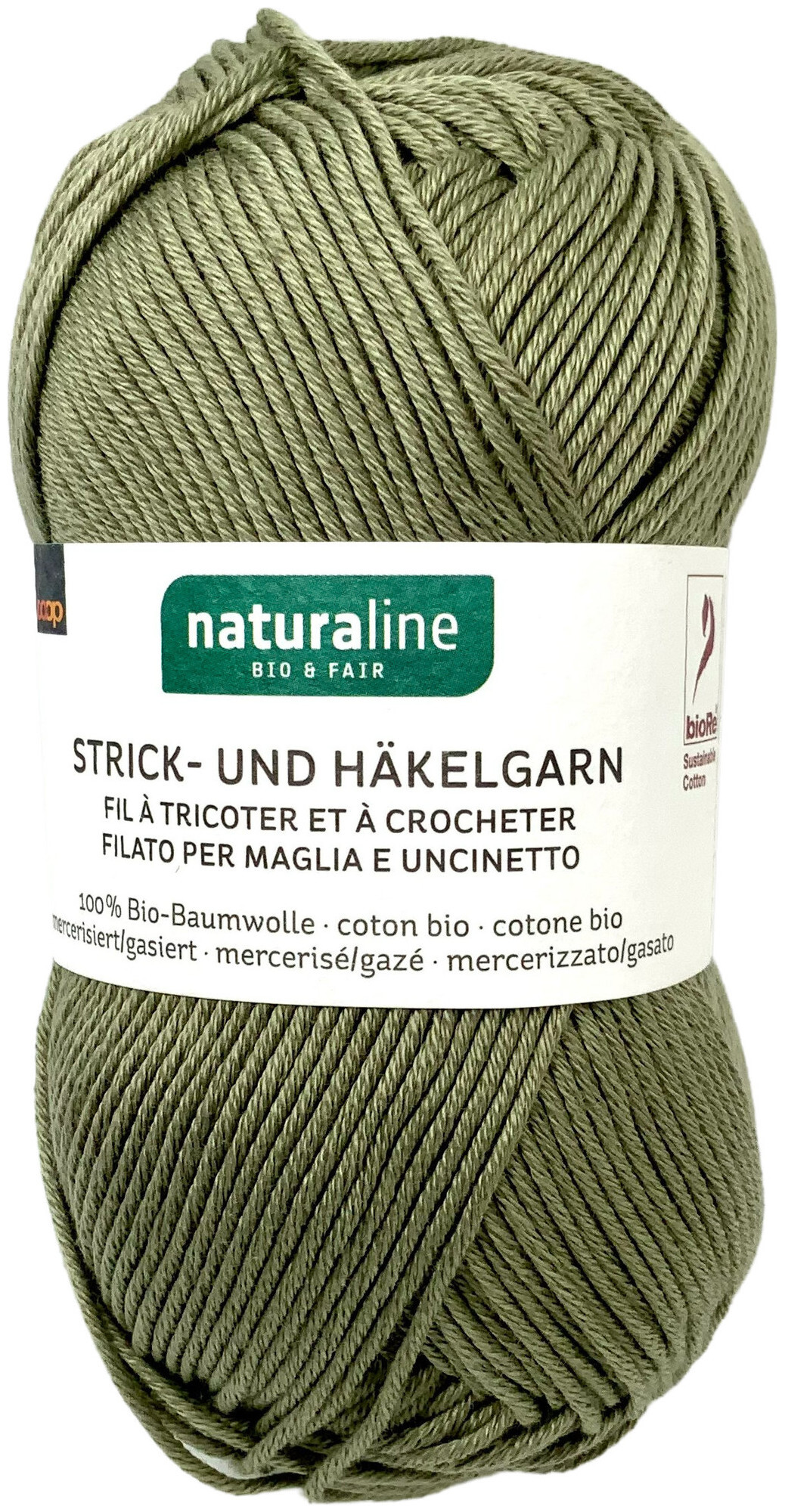 Naturaline Textil Coop Bio Naturaline 324 Handstrickgarn 100% Baumwolle merc. schlamm 50g