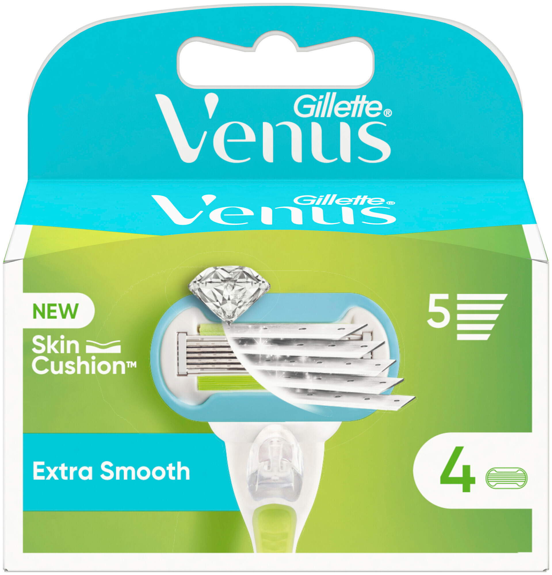 Image of Venus Gillette Klingen Extra Smooth System 4er - SmartBox