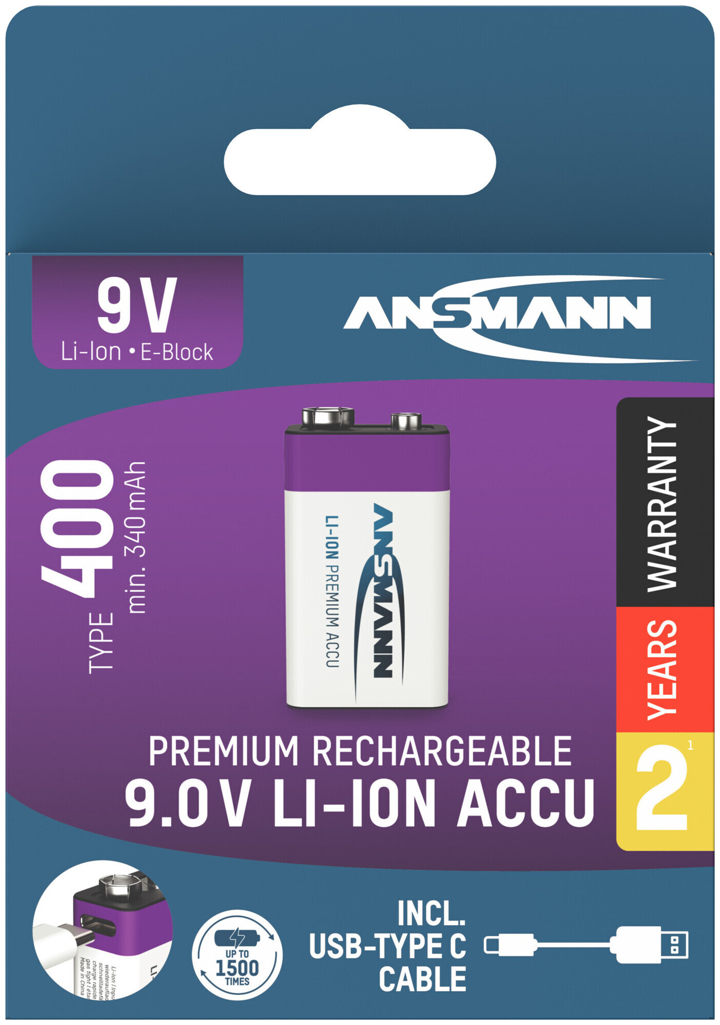 Image of Ansmann Li-Ion Akku E-9V Usb-C