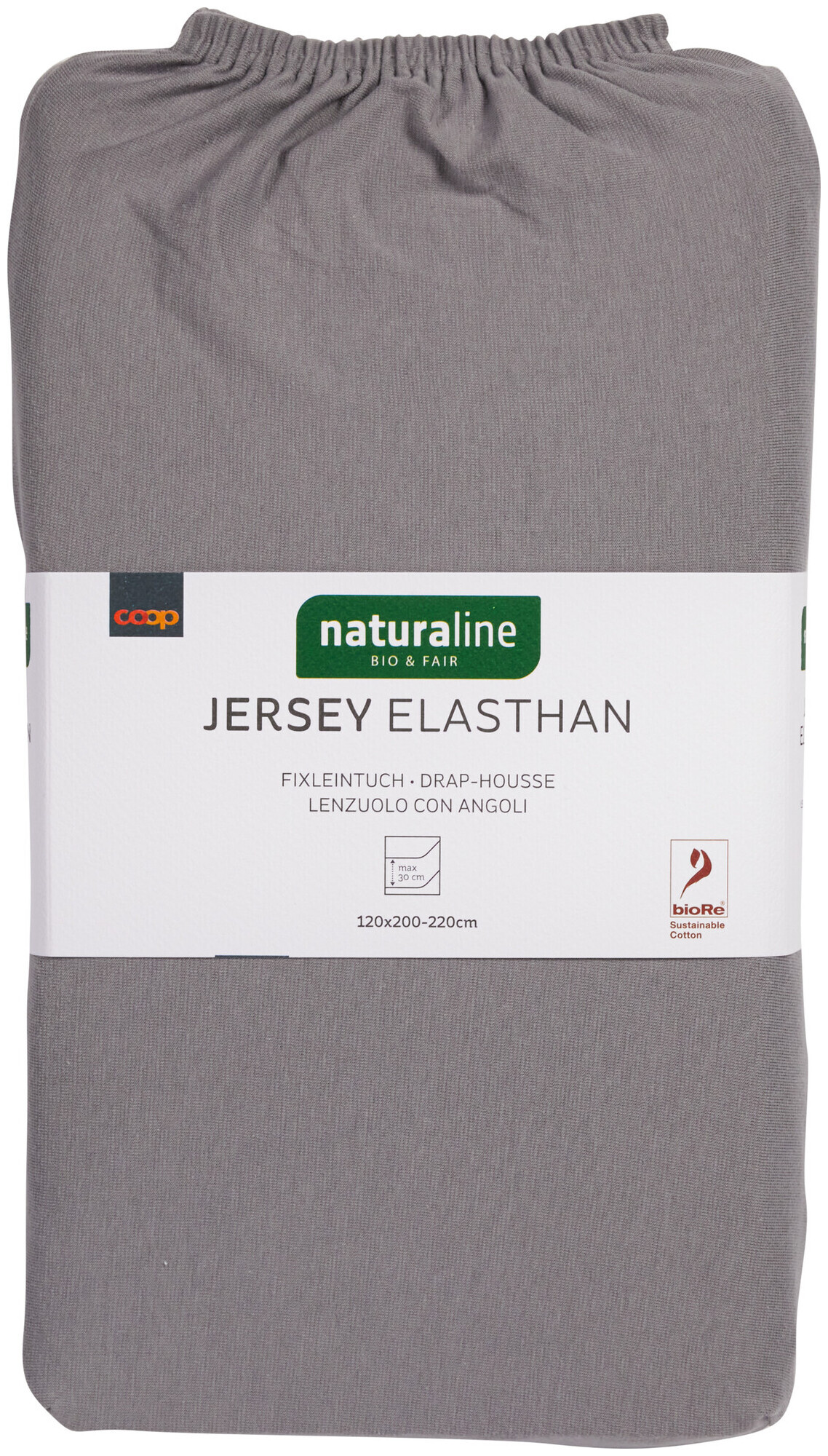 Image of Naturaline Textil Bio Fixl. Jersey EA 120x200 grau