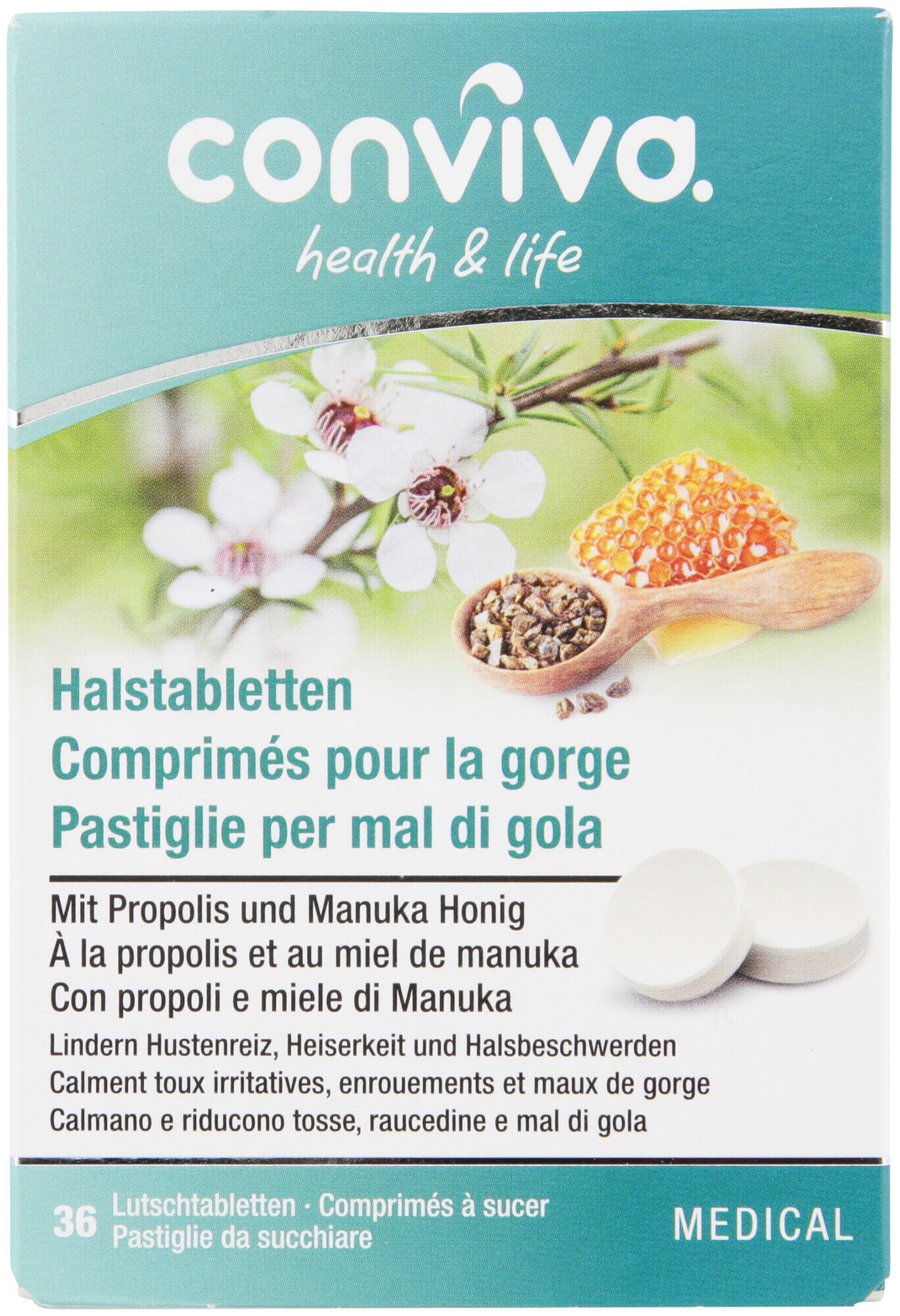 Image of conviva Halstabletten Manuka Honig & Propolis