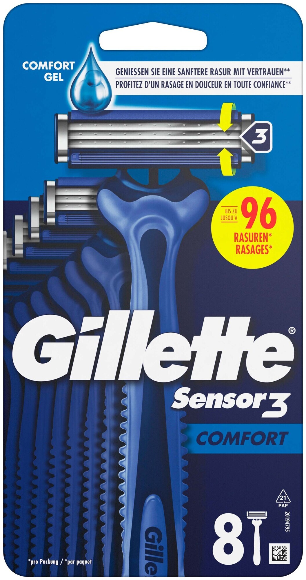 Gillette Einweg Rasierer Sensor3 Comfort 8er SRP