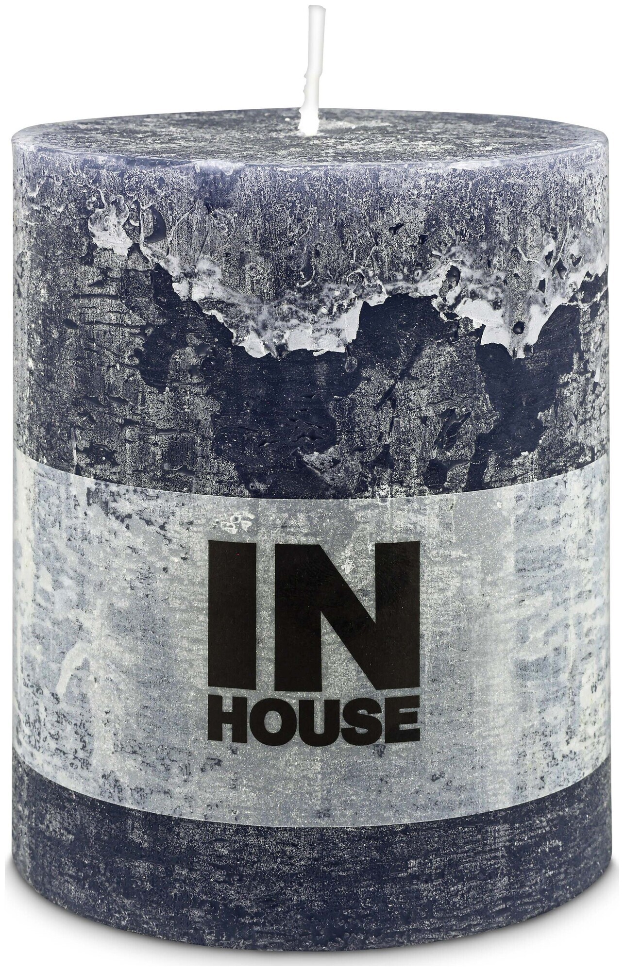 Image of Inhouse Zylinderkerze Rustic 100x120 Petrolblau
